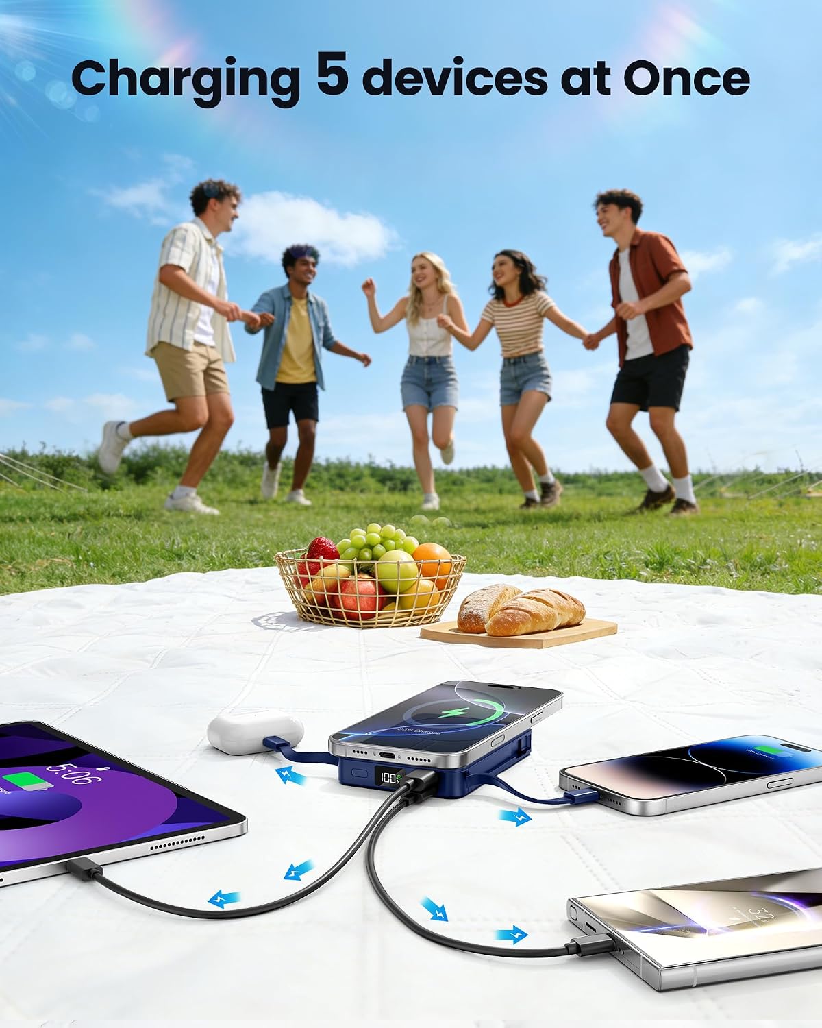 Chowchamps Cargador portátil magnético de 10000 mAh, banco de energ...