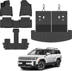 Alfombrillas personalizadas para Hyundai Santa Fe de 6 y 7 asientos (híbridos y de gas) 2024 2025 2026 (híbridos y gas), protección TPE para todo tipo de clima, alfombrilla de carga con alfombrilla de