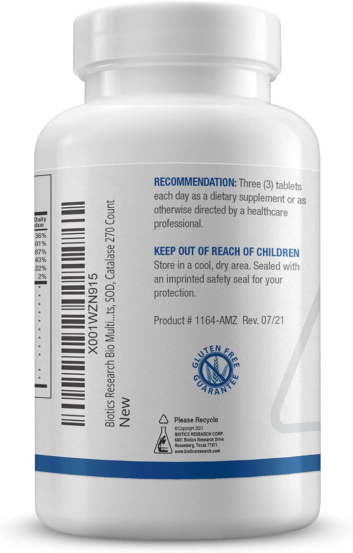 Biotics Research Bio Multi Plus Multivitamínico sin hierro y cobre,...