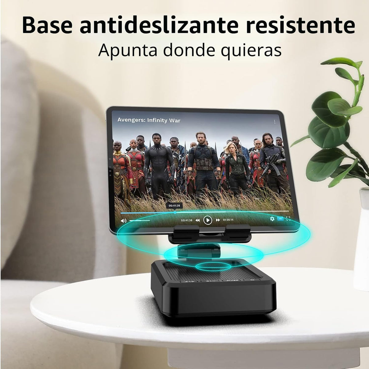 JTEMAN Soporte para tableta con altavoz Bluetooth, base de escritorio