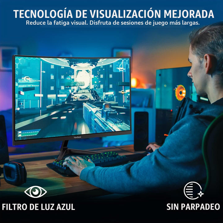 ViewSonic VX2718-PC-MHD Monitor de juegos curvado de 27 pulgadas 10...