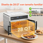HotKing Combo de horno tostador de freidora de aire de doble zona, horno de