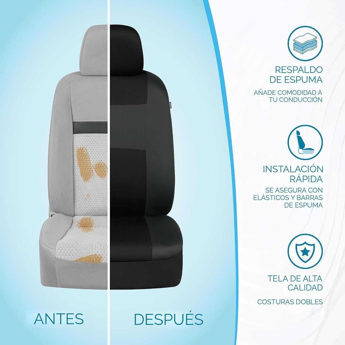BDK PolyPro - Juego completo de fundas de asiento de auto en carbón invertido, fundas para asiento delantero y trasero divididos para autos, fácil de instalar, juego de fundas para asientos de auto y