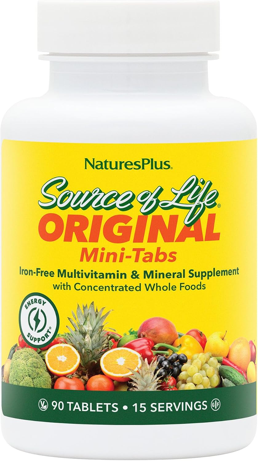 NaturesPlus Source of Life - Sin hierro - 90 mini-tabletas, 90 unidades