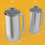 ESPRO Prensa francesa P7, 32oz, cepillada, cafetera de acero inoxidable