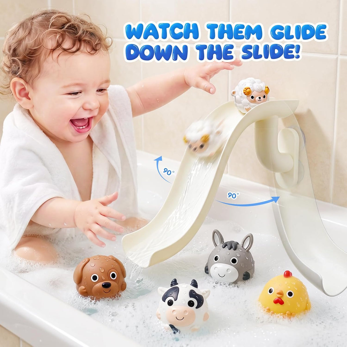 Juguetes de baño sin agujeros para niños pequeños, juguetes flotantes de