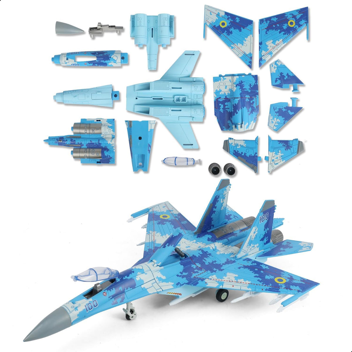 1:72 Escala SU-27 Flanker Fighter Jet Kit de modelo de montaje