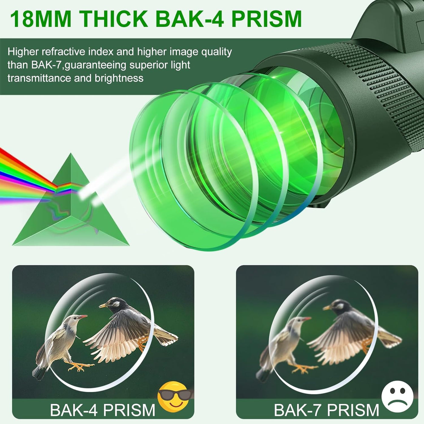 tigeberst Telescopio monocular monoculares para adultos