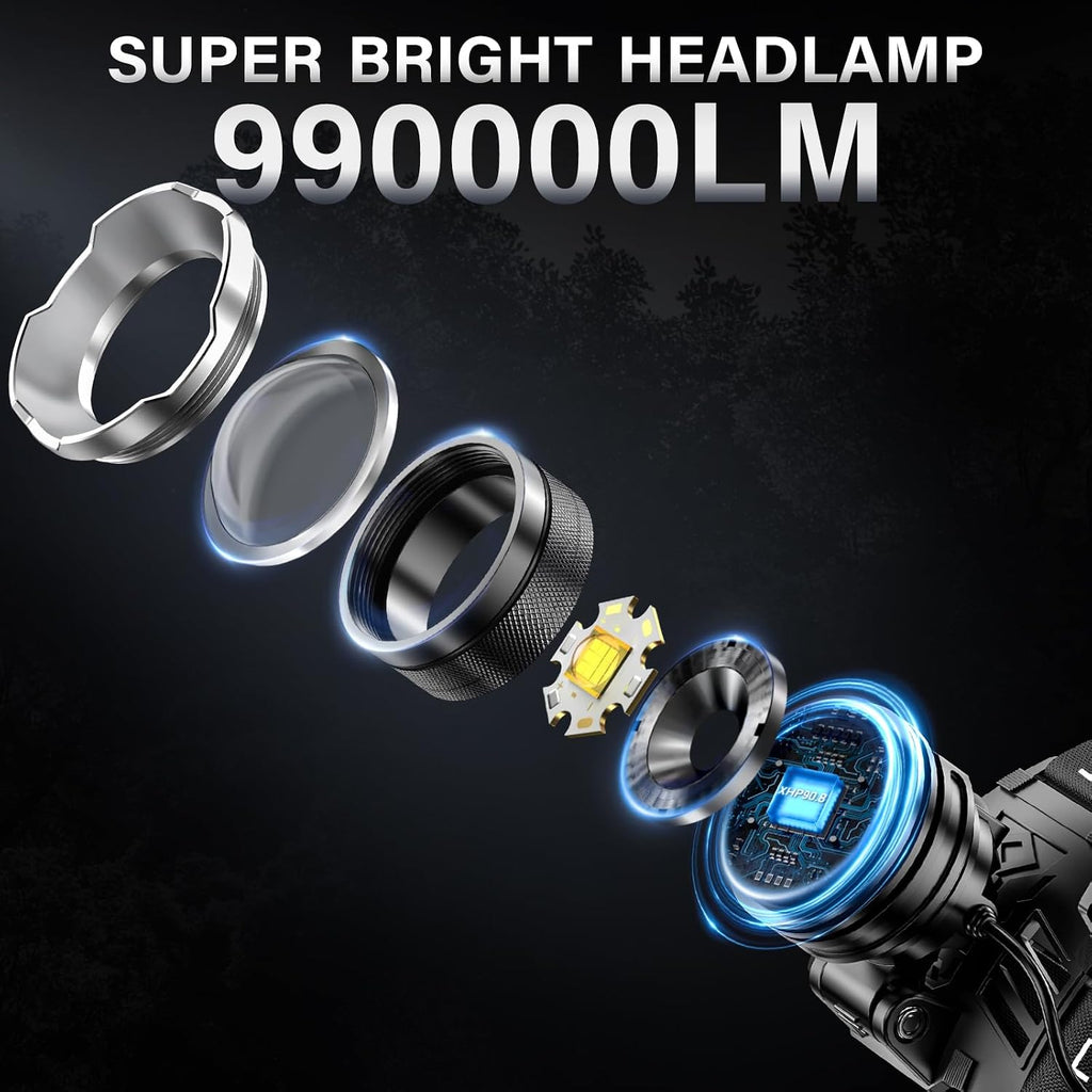 Lámpara AKNEAR Faro brillante estupendo recargable del LED, lámpara principal de