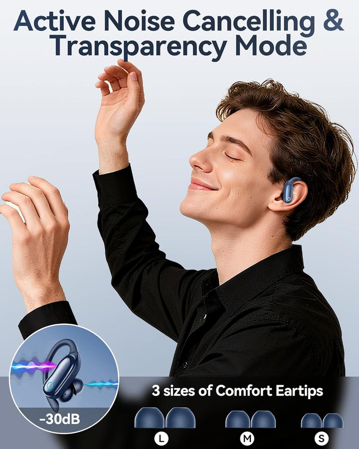 GNMN Auriculares inalámbricos con cancelación activa de ruido, repr...