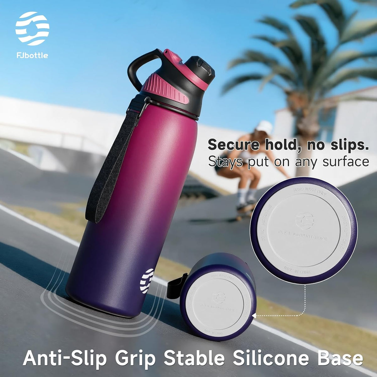 FJbottle Botella de agua aislada de acero inoxidable de 20 onzas sin tapa