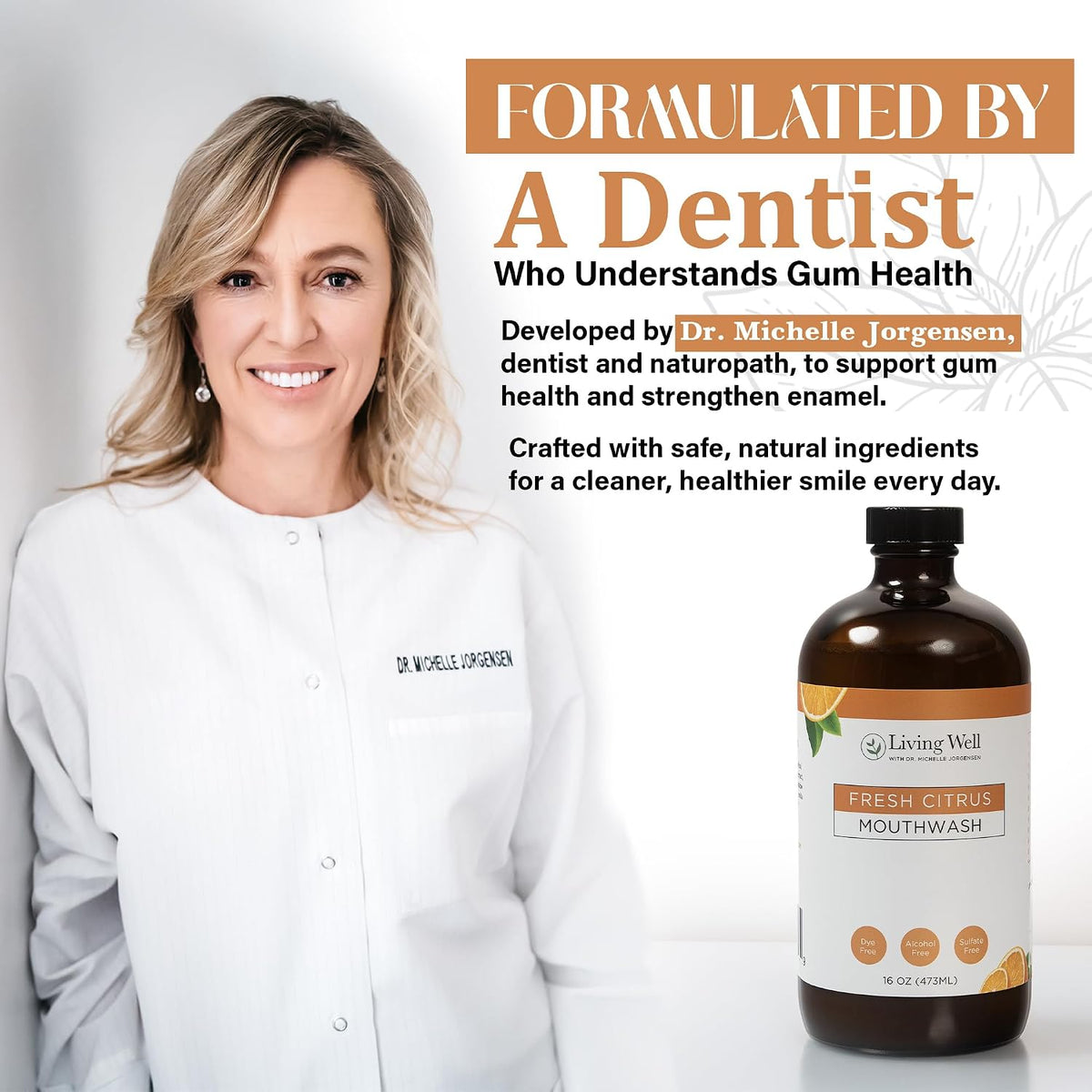 Enjuague bucal remineralizante de cítricos frescos Living Well con...