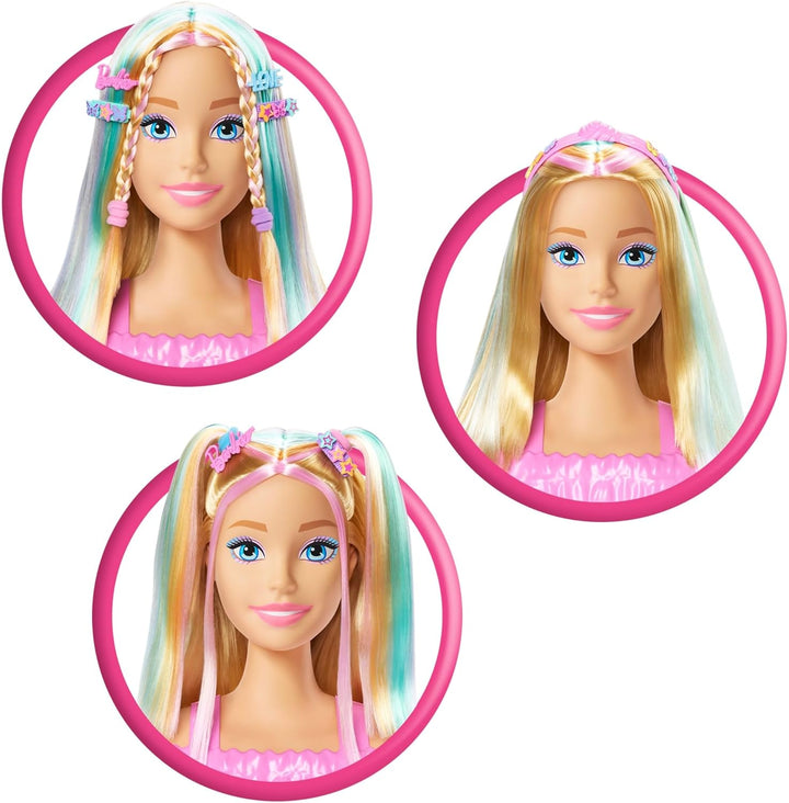 Cabeza de peinado de la muñeca Barbie, cabello rubio con más de 20...