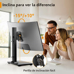 Perlegear - Soporte de monitor único para pantallas de 13 a 34 pulgadas de