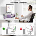 BONTEC Soporte de madera para monitor elevador de escritorio, soporte para monitor de 2 niveles
