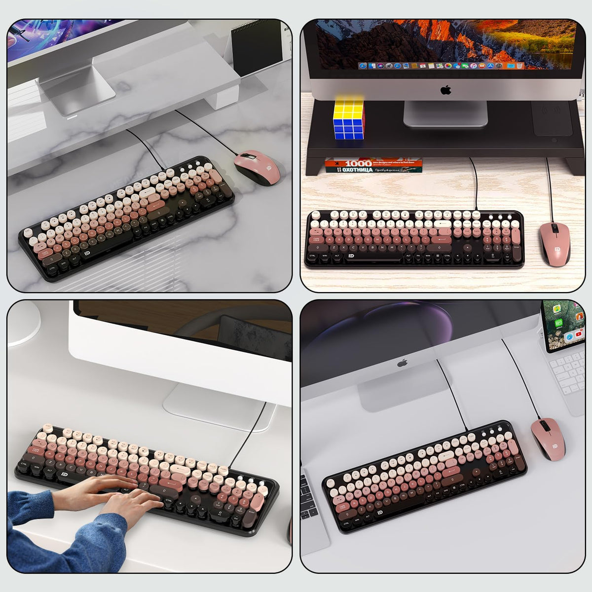 Combo de teclado y mouse con cable para Windows, teclado USB Plug a...
