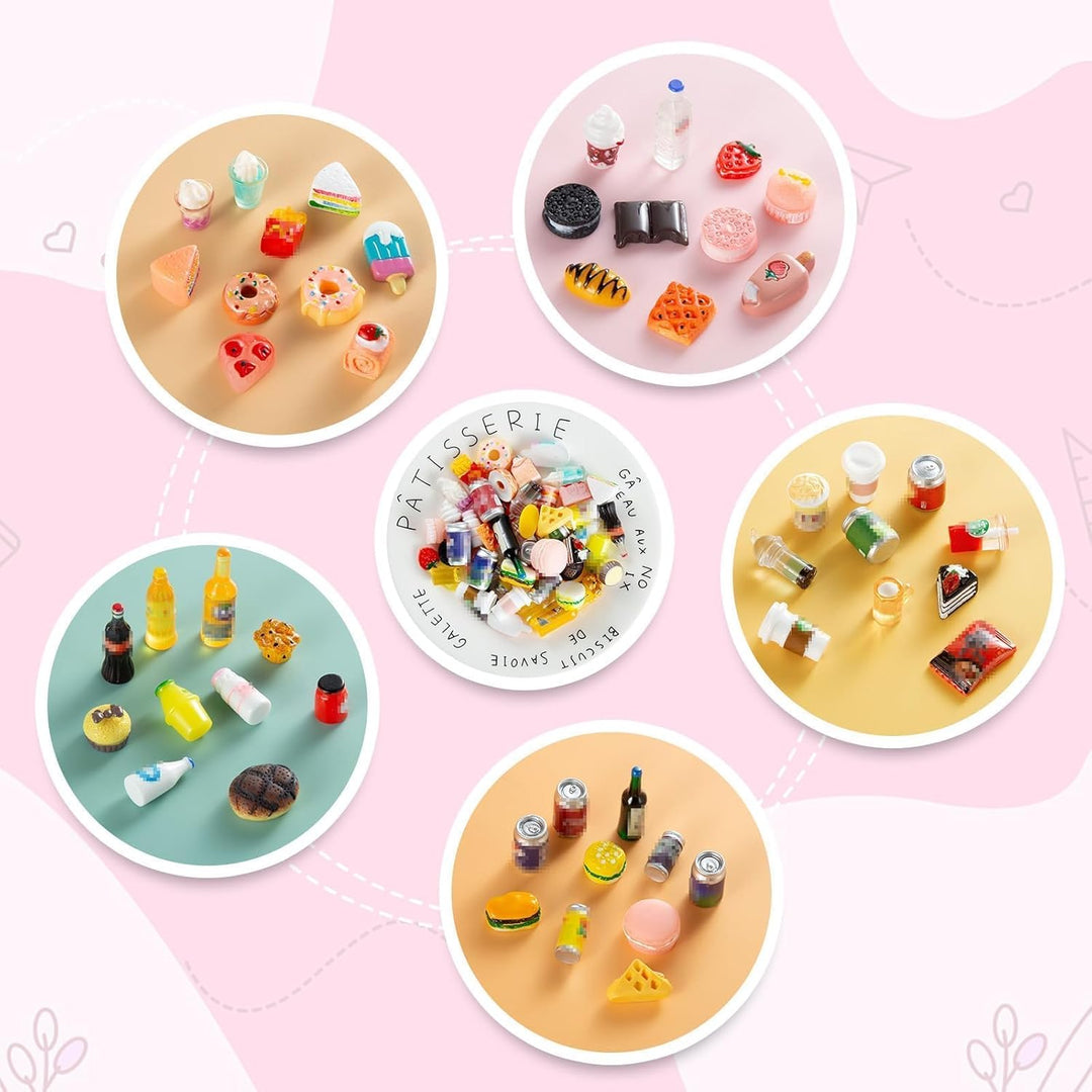 50 piezas de botellas en miniatura de comida y bebida