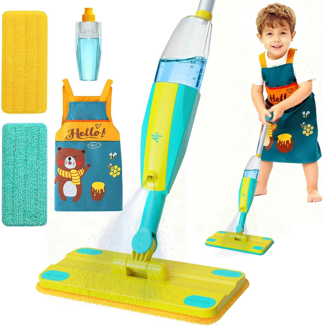 Trapeador con atomizador para niños, juegos de limpieza para niños...