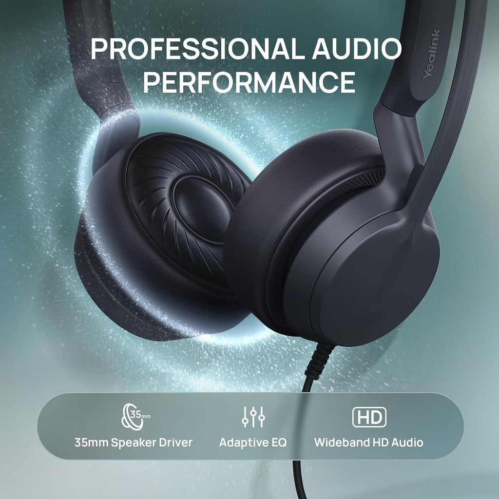 Yealink Auriculares con cable UH42 SE, 0.1 in y USB-A/C, controles en línea