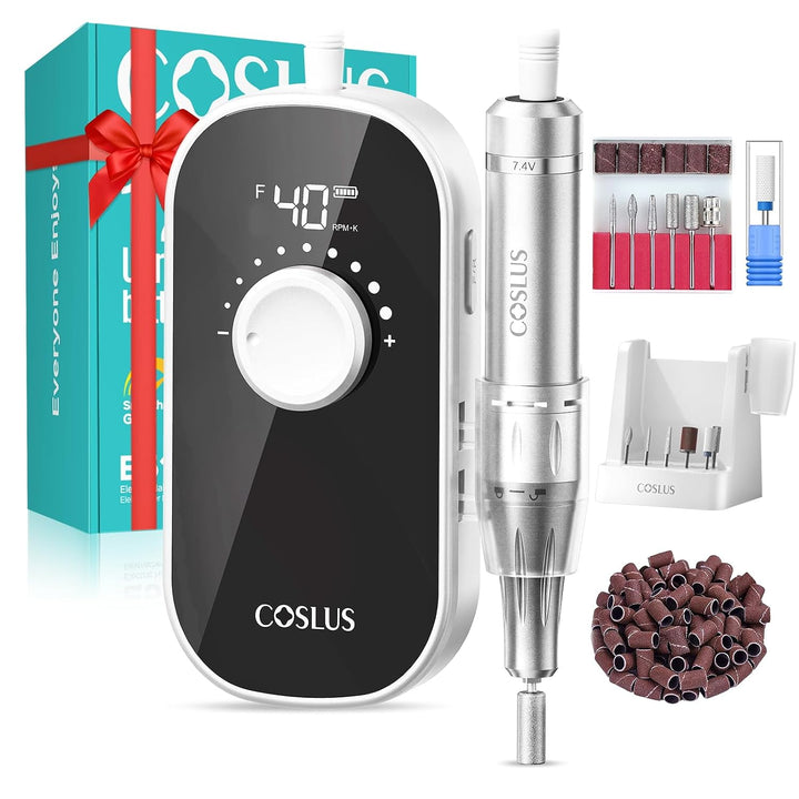 COSLUS Taladro de uñas eléctrico profesional: lima de uñas recargab...