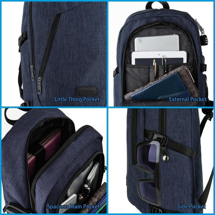 Mancro Mochila para laptop de negocios de 17.3 pulgadas para viajes...