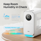 DREO Humidificadores para dormitorio, humidificador inteligente silencioso de niebla fría para habitación grande, difusor de aceite y luz nocturna, 50 horas de tiempo de funcionamiento para plantas de