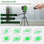 Nivel láser de 16 líneas 360 autonivelante, 4D 4x360 ° Herramienta