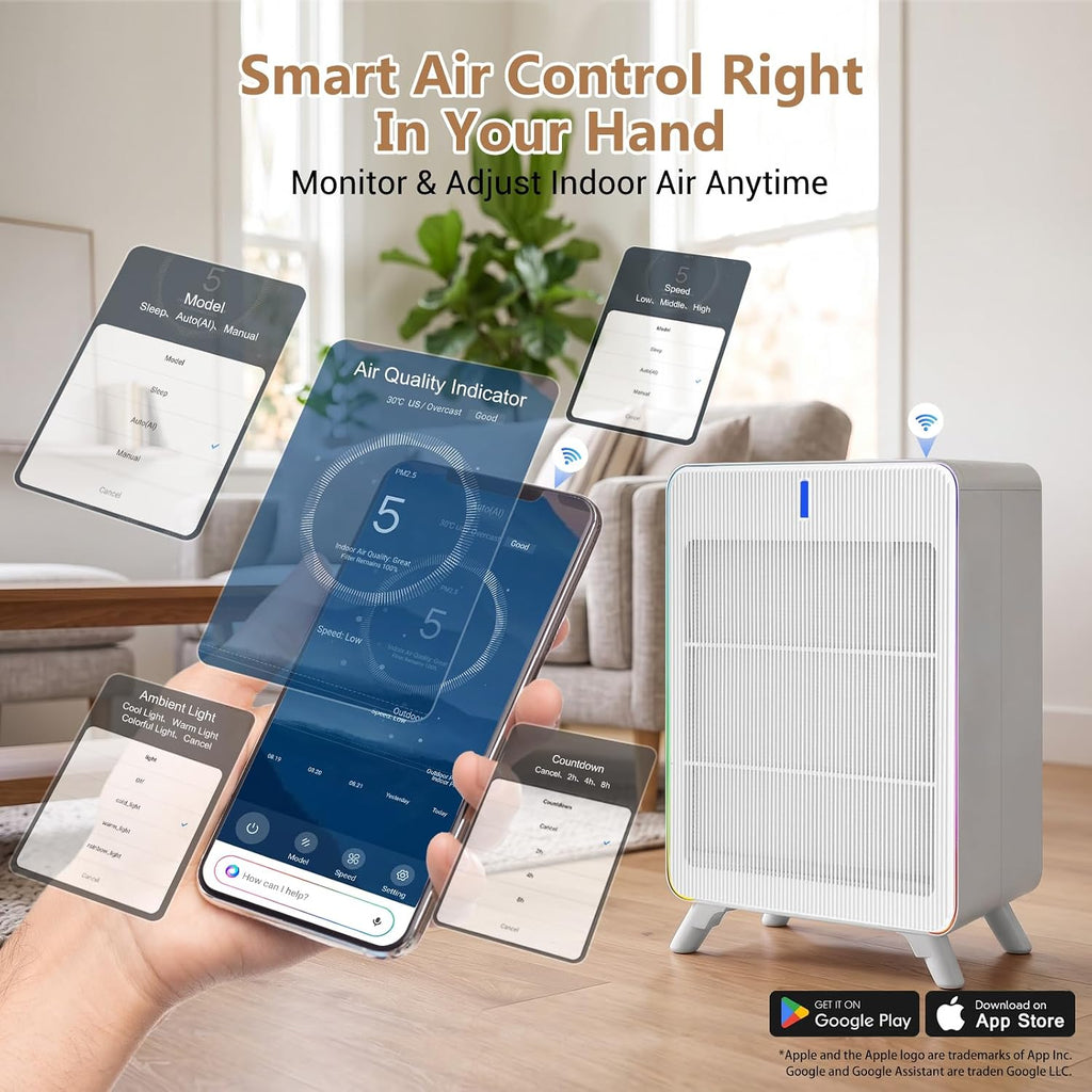 Purificadores de aire inteligentes para el hogar habitación grande de hasta