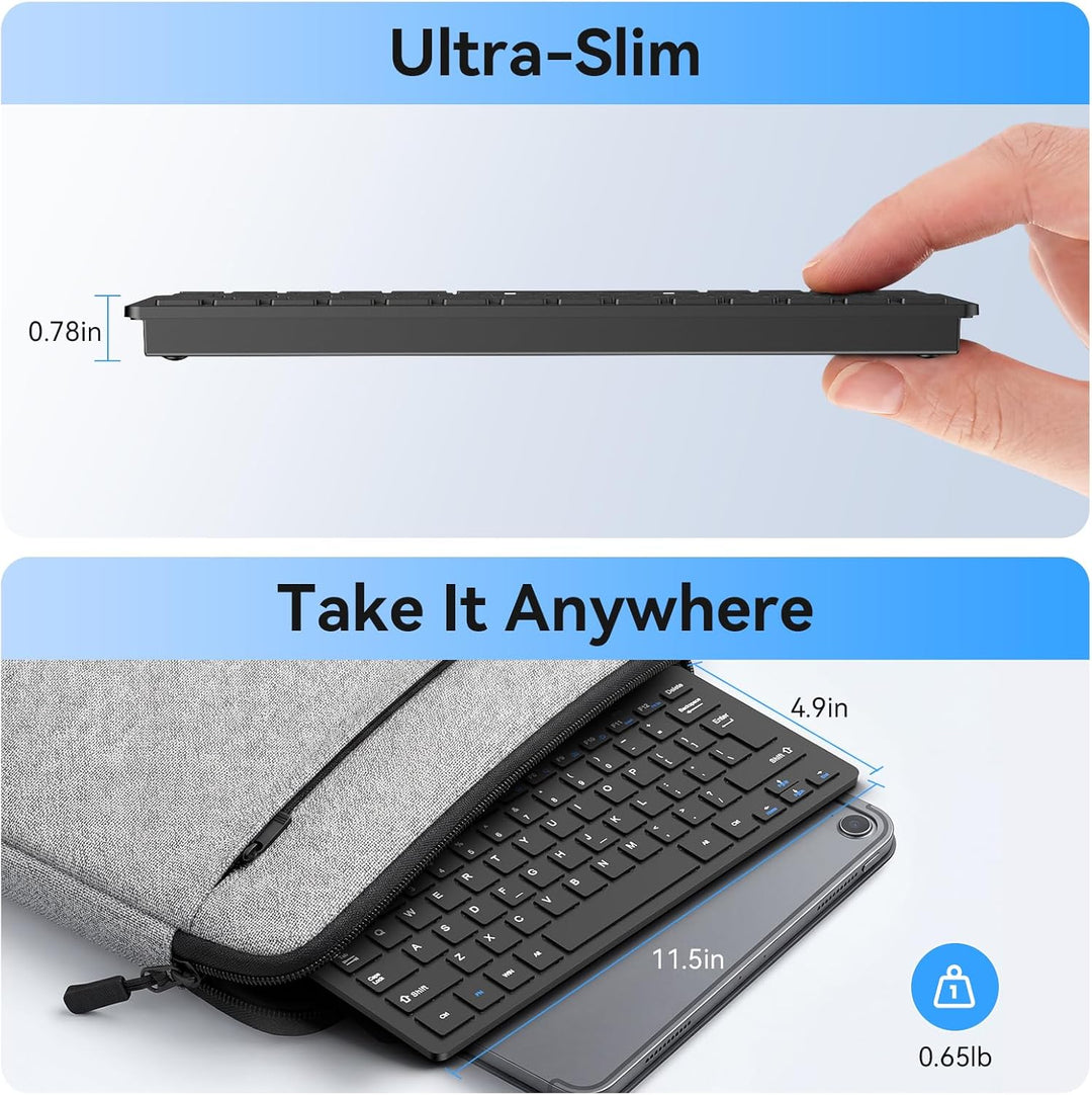 TECKNET Combo de Teclado y Ratón Inalámbrico, Mini Teclado de Compu...