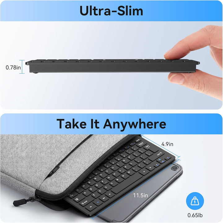 TECKNET Combo de Teclado y Ratón Inalámbrico, Mini Teclado de Compu...