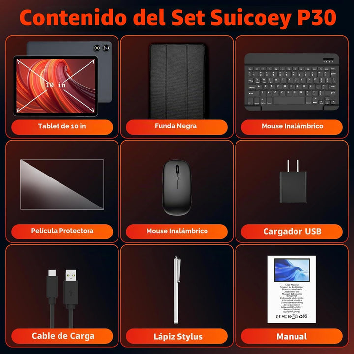 Tablet Android con teclado - Android 16 tableta con 26 GB+256 GB+2...