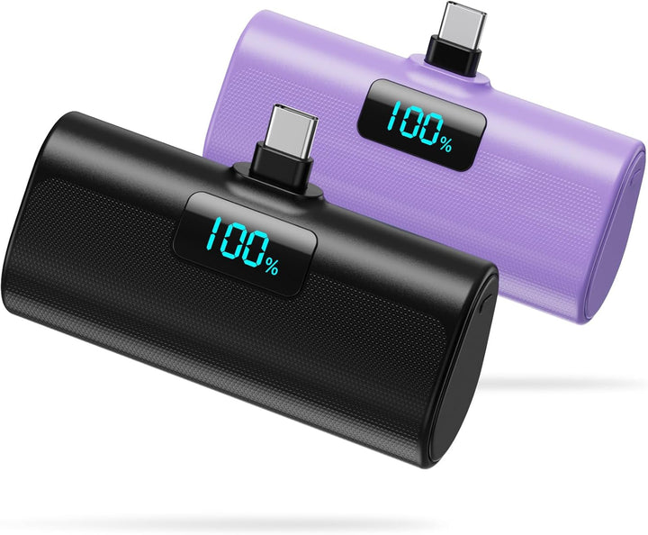 [Paquete de 2] Cargador portátil pequeño de 5200mAh, banco de energ...