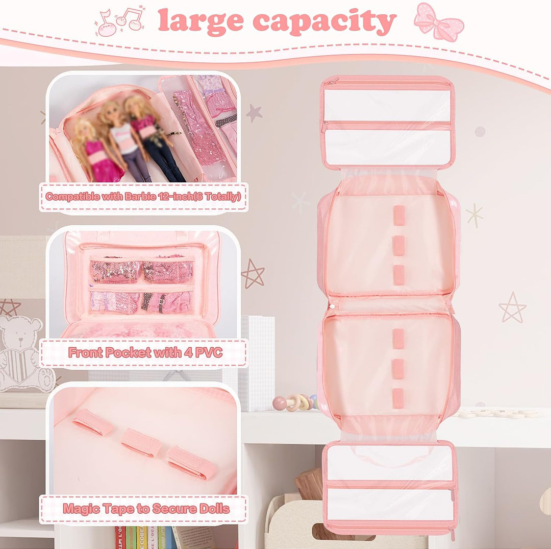 LININYHAO Estuche de transporte compatible con muñecas Barbie de 12...