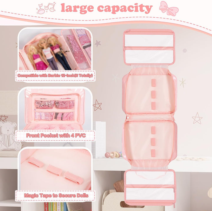 LININYHAO Estuche de transporte compatible con muñecas Barbie de 12...