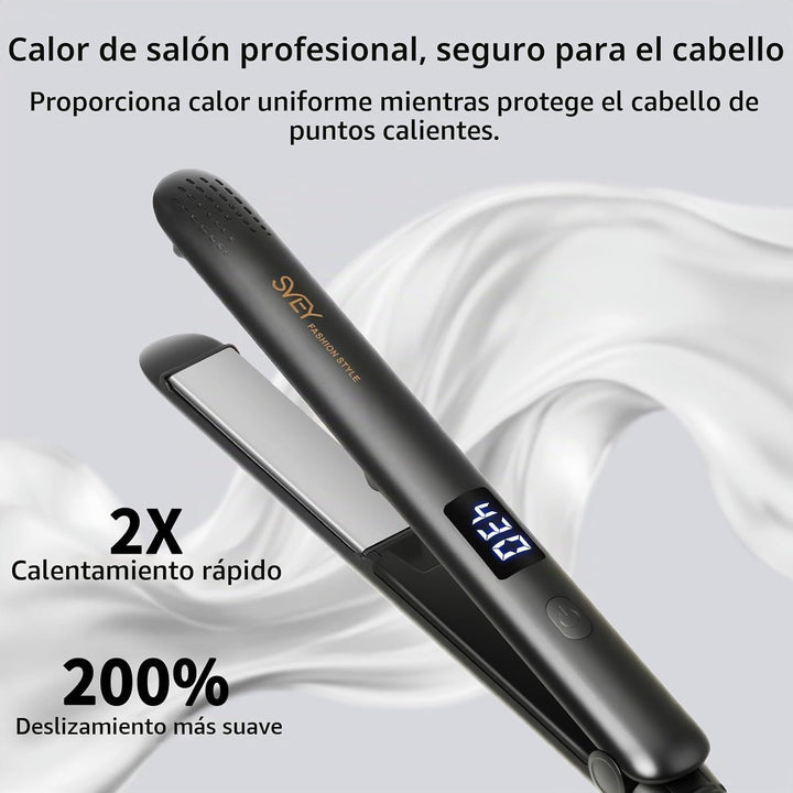 Plancha plana de cerámica Titanium de la enderezadora del pelo del...