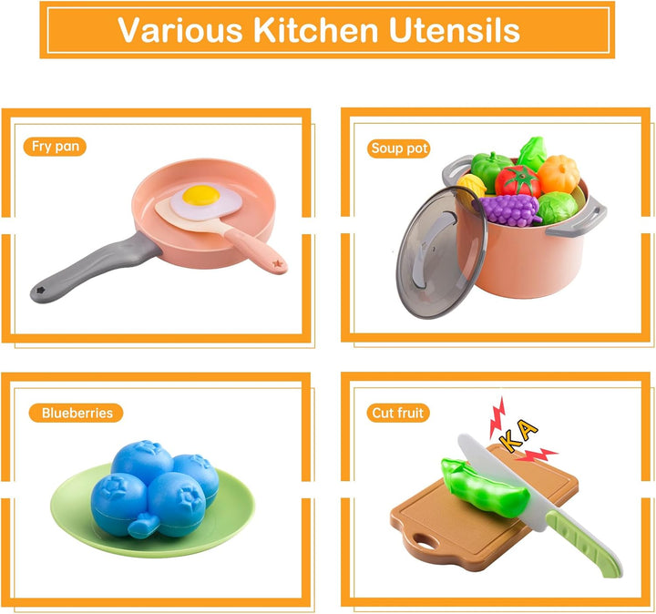 35 piezas de accesorios de juguete para cocina de niños, juego de c...