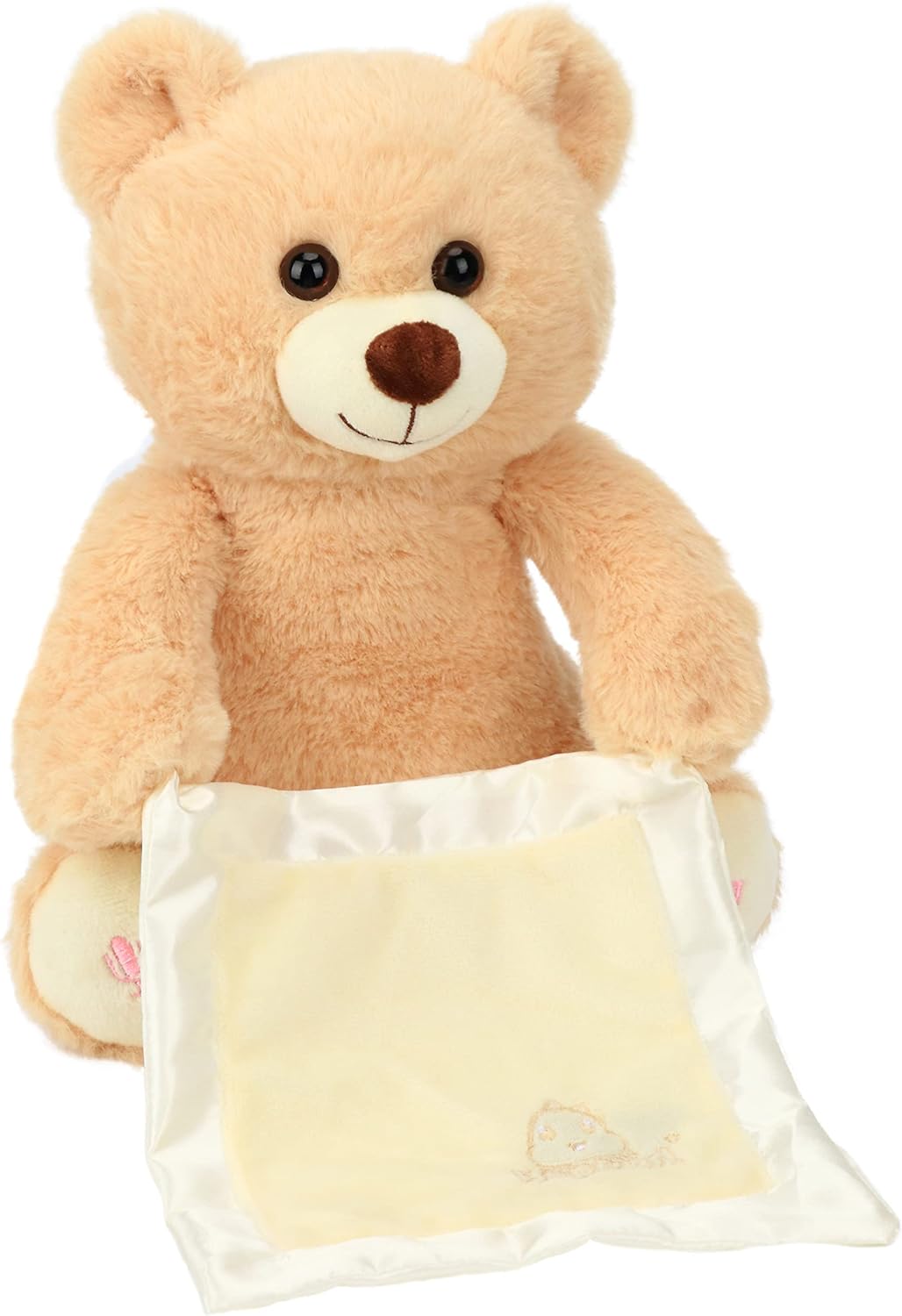 Hopearl Peek A Boo Bear con manta de seguridad, interactivo, repite...