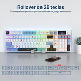 AOC GK210 Teclado inalámbrico para juegos con pantalla y perilla, t...