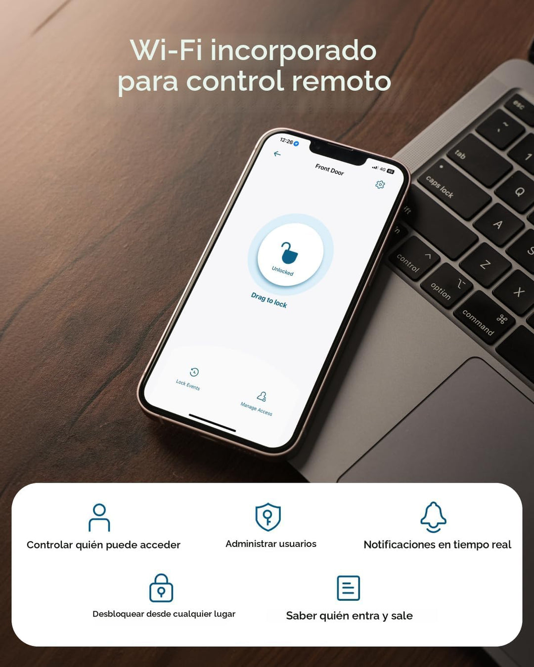 eufy Security Cerradura inteligente C30 con palanca de puerta, entr...