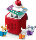 Toniebox 2 Audio Player Bundle para Kids 3+ con Lalalinos Akio, Cosmo, Scout Figurines y Tonieplay Game & Controller - Sunset Red
