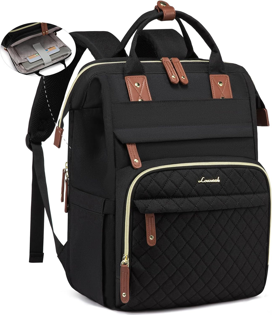 LOVEVOOK - Mochila para laptop de mujer, 15.6'' impermeable...