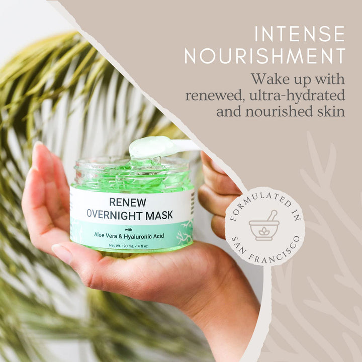 Doppeltree RENEW - Mascarilla facial nocturna con gel de aloe vera...