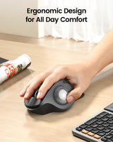 ProtoArc EM01 NL - Ratón de Trackball inalámbrico, ergonómico Bluet...