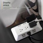 Regleta con protector contra sobretensiones GE, cable de extensión trenzado de 6 pies