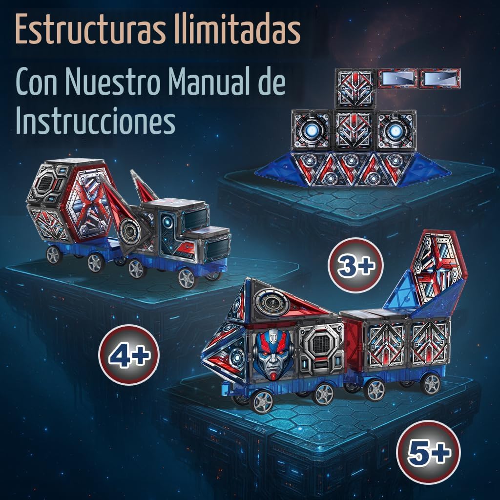 Little Pi Transformer Toys MegaBots - Azulejos magnéticos, robot