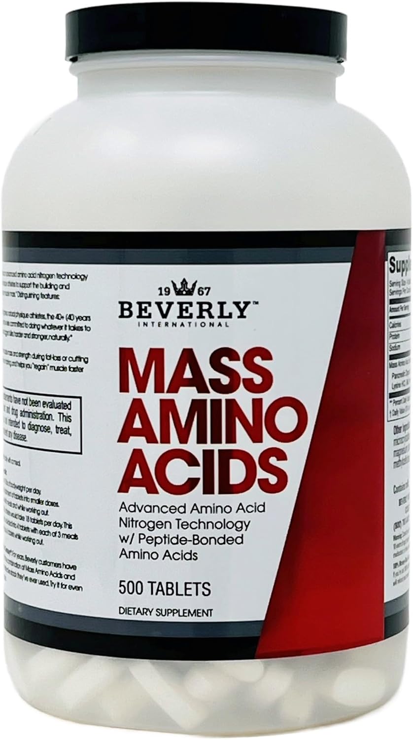 Beverly International Aminoácidos masivos, 500 pestañas. Usa entren...
