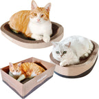 Juego de rascador para gatos de 3 piezas, nido ovalado para gatos