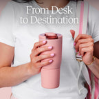 BrüMate Nav Vaso de Viaje Aislado Tipo Tumbler 100% a Prueba de Fugas de 25oz con Tapa Magnética BevLock™ - Taza de Acero Inoxidable de Doble Pared Apta para Portavasos (Dune)