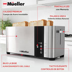 Mueller UltraToast - Tostadora de acero inoxidable de 4 rebanadas
