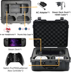 Luck&Link Funda de transporte para cubierta de vapor OLED/LCD, funda de almacenamiento de cubierta de vapor resistente al agua, controladores, estación de acoplamiento pequeña y otros accesorios de almacenamiento de cargador de CA, gran capacidad